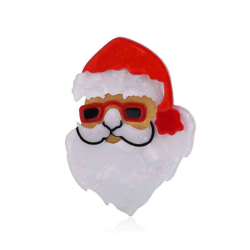 

Blucome Lovely Acrylic Santa Claus Brooches Pins For Children Women Handmade Christmas Party Gifts Brooch Hats Dress Accessory