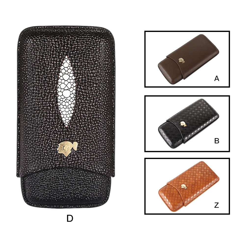 COHIBA гаджеты черный Портативный 2 трубки сигары держатель кожаный чехол для сигар