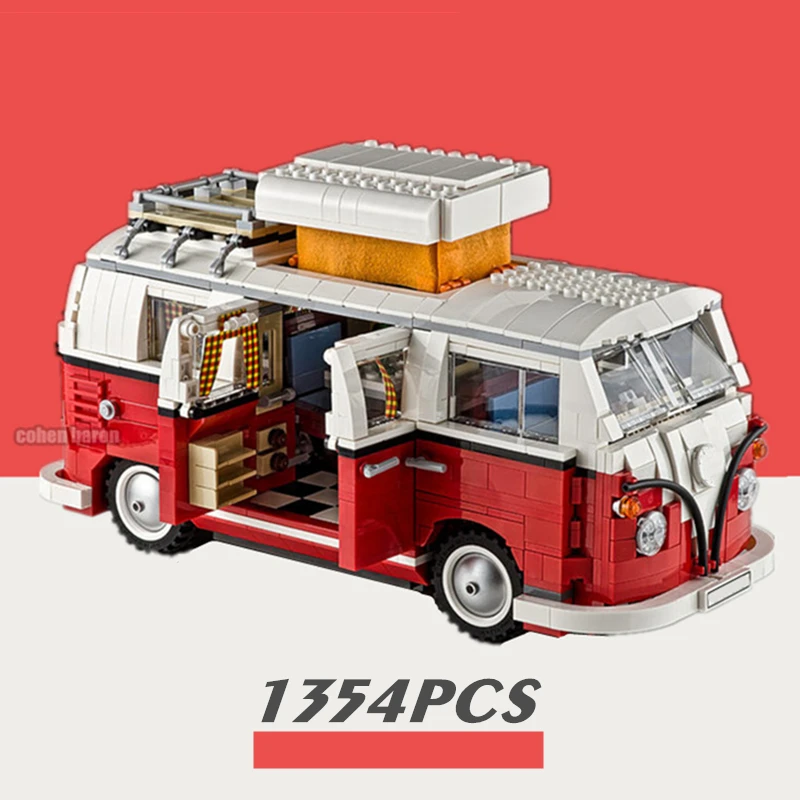 NEW 1354PCS Technical 10220 21001 Motorized RC Motor Power T1 Car Camper Tail Building Block Brick Toy Gift Kid Christmas | Игрушки и