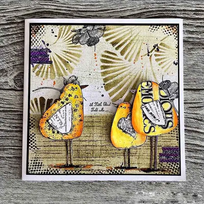 Набор прозрачных штампов с тремя птицами винтажные прозрачные штампы необычными