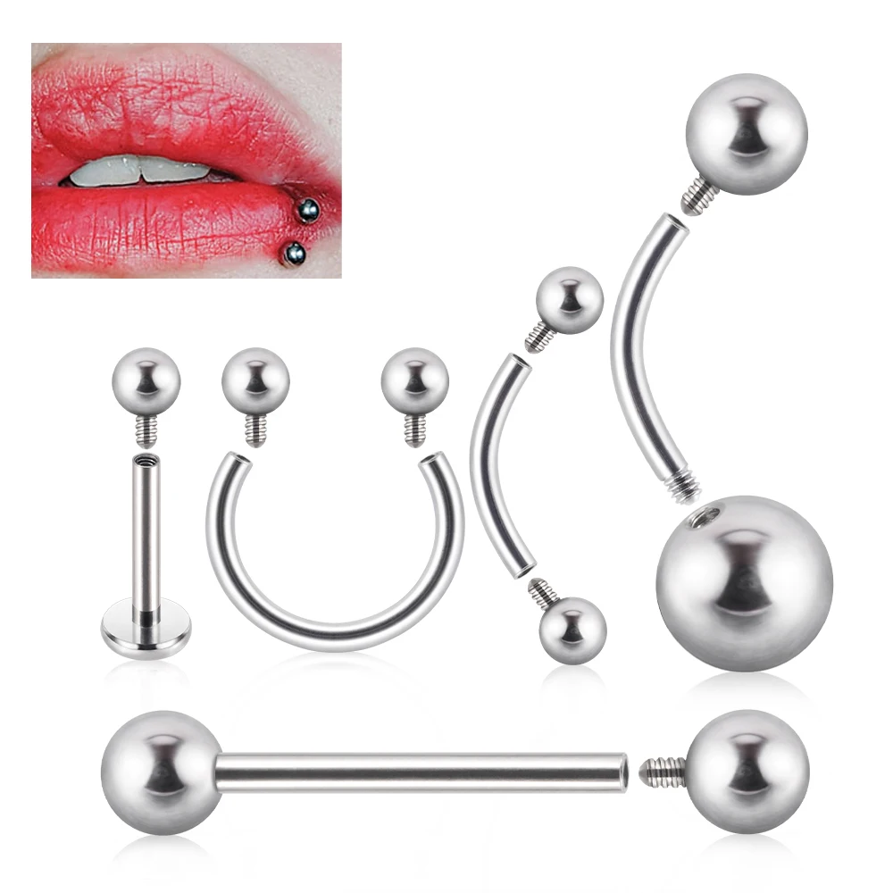 

1PC Stainless Steel Long Industrial Barbell Nose Rings Lip Eyebrow Tongue Belly Barbell Rings CBR Piercings Body Women Jewelry
