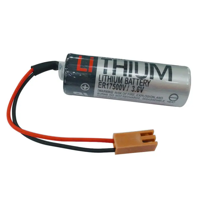 Оригинальный литиевый аккумулятор ER17500V ER 17500V ER17500 3 6 V PLC с коричневой вилкой для