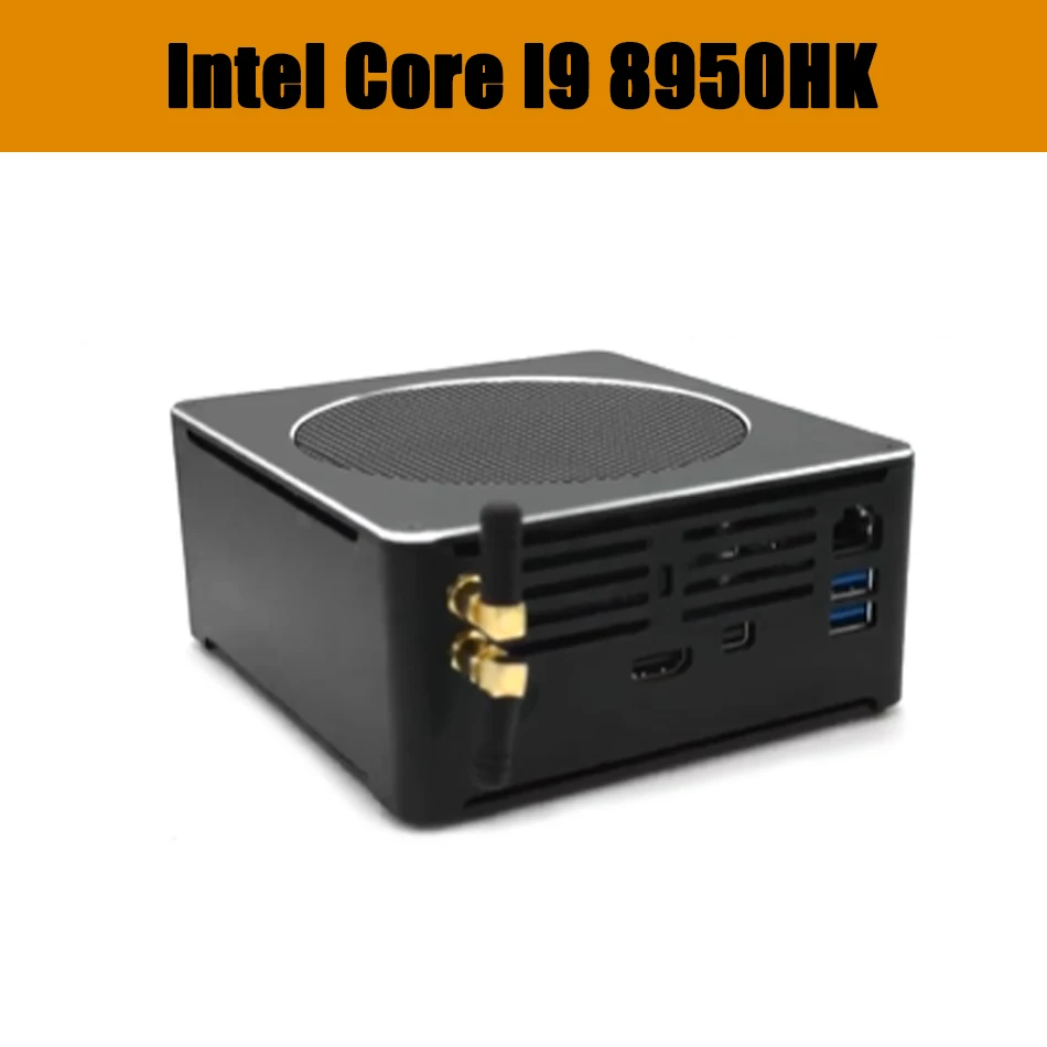 HUNSN Топ игровой компьютер Intel i9 8950HK i7 8750H i5 8300H Windows 10 Pro 2 * DDR4 6 ядерный 12 нитей Nuc мини
