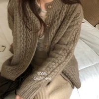 autumn winter fashion new sweater women wool cardigan long sleeves 100%cashmere sweater women knitting soft warm pull femme tops