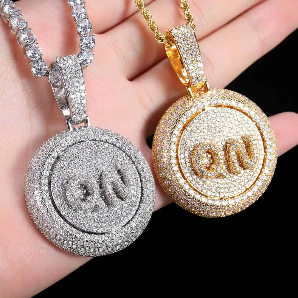 Customized Name Necklace Personalized Initial Letters Pendant Hiphop Full Cubic Zirconia Necklace Punk Chain Bling Necklaces