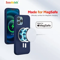 soodatek magnetic silicone case compatible with magsafe charger for iphone 12 iphone 12 pro supports magsafe wireless charging
