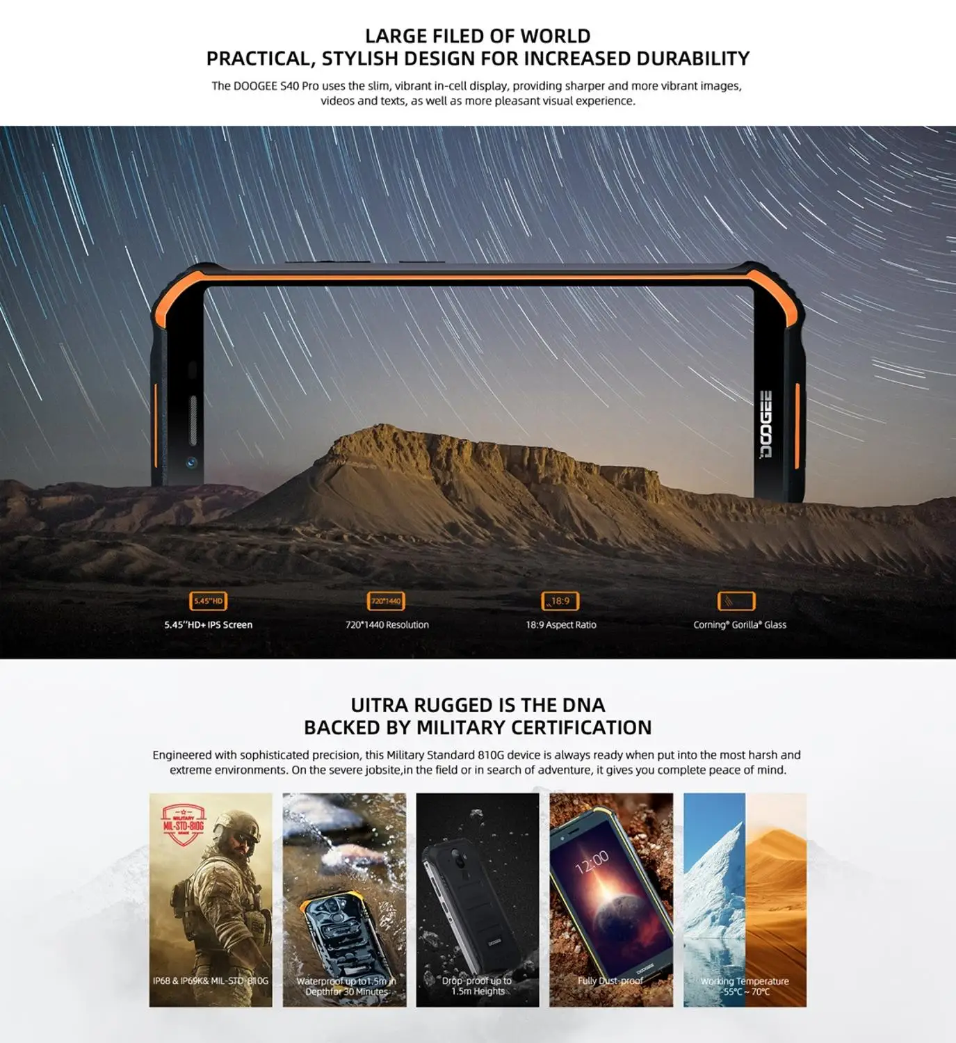 DOOGEE S40 Pro смартфон с 5 5-дюймовым дисплеем восьмиядерным процессором MTK6762D ОЗУ 4 Гб