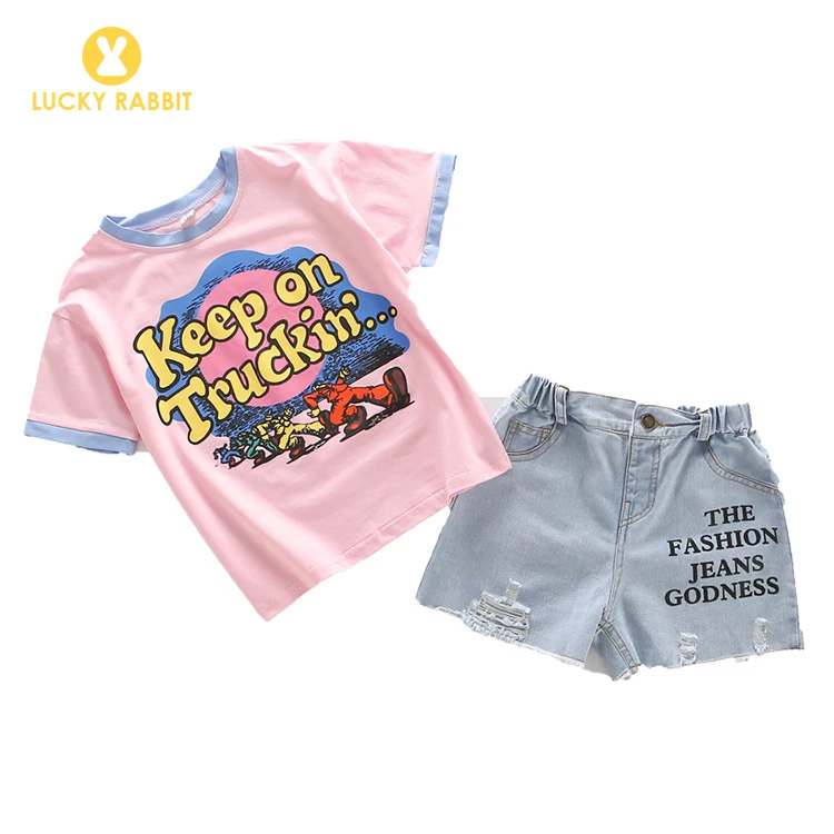 Детская одежда оптом повседневные летние топы для девочек с мультяшным принтом