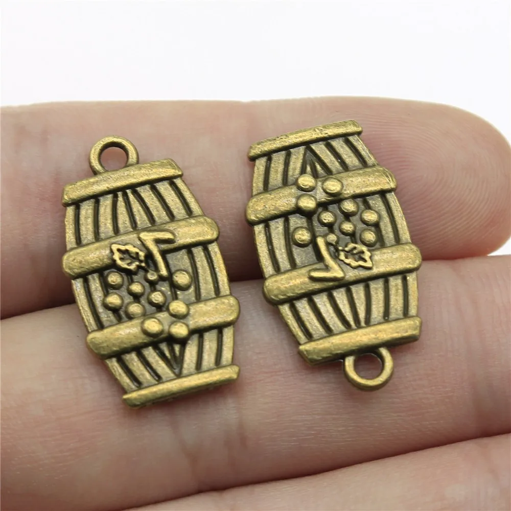 

10pcs 25x14mm Pendant Wine Barrel Wine Charm Pendants For Jewelry Making Antique Silver Color Wine Barrel Pendants