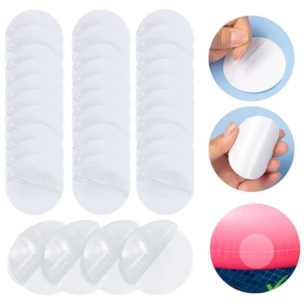

30Pcs/Bag Swimming Ring Patches Self-Adhesive Waterproof PVC Transparent Tent Repair Patches for Float Boat