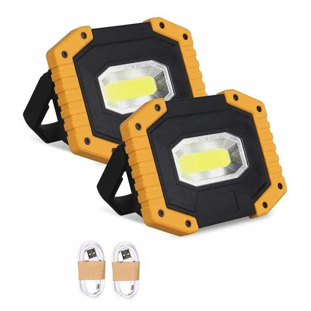 

2Pack 30W Rechargeable Work Light LED Floodlights With USB Spotlight For Camping High-brightness Floodlight Hand Operated Tools