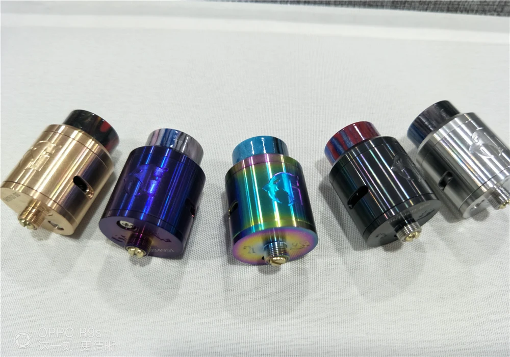 

SAMOTECH NEW GOQN V1.5 RDA Atomizers for 510 Thread vape Mod 24mm PEEK Insulators 6 Colors With Wide Bore Drip Tip E Cigarette