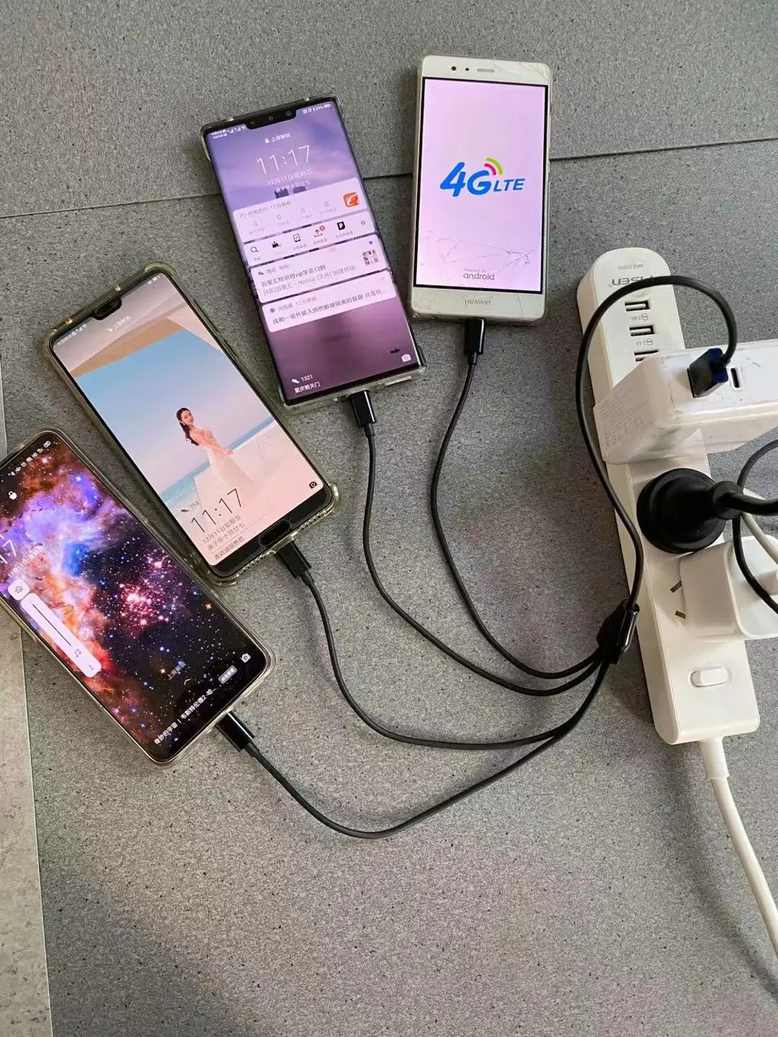 Многократной зарядки Тип USB C адаптер 50 см 4 в 1 зарядный кабель | Электроника