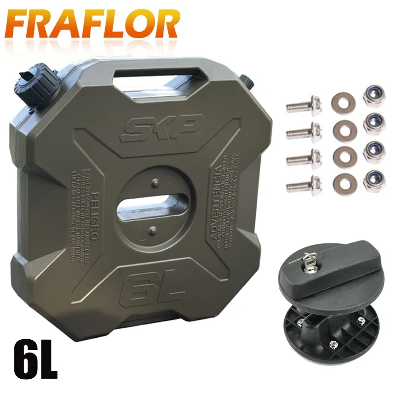 6L Green with lock 3л 5л 6л 10л Красный Черный Зеленый топливные бочки газ запасной контейнер антистатические канистра Polaris топливо бензин дизель бак Jerrycan - Название цвета: 6L Green with lock