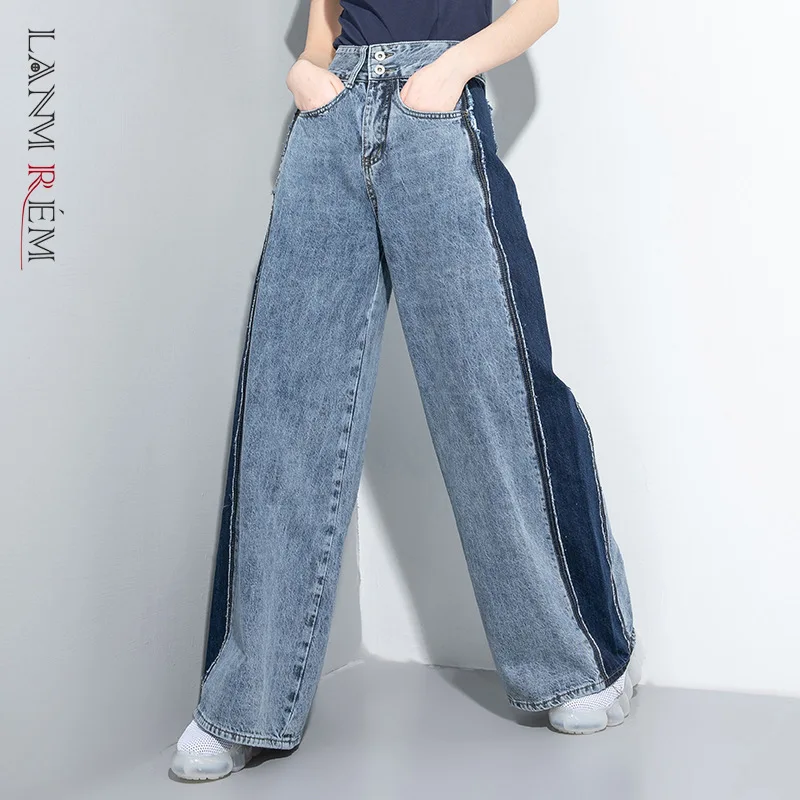 LANMREM/2021 Модная брендовая летняя одежда в стиле хип-хоп джинсы с потертостями