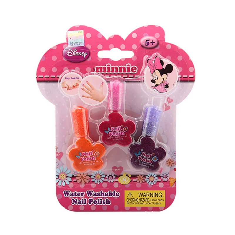 3 шт./компл. Disney Girls лаки для ногтей игрушки на водной основе легко оторвать лак