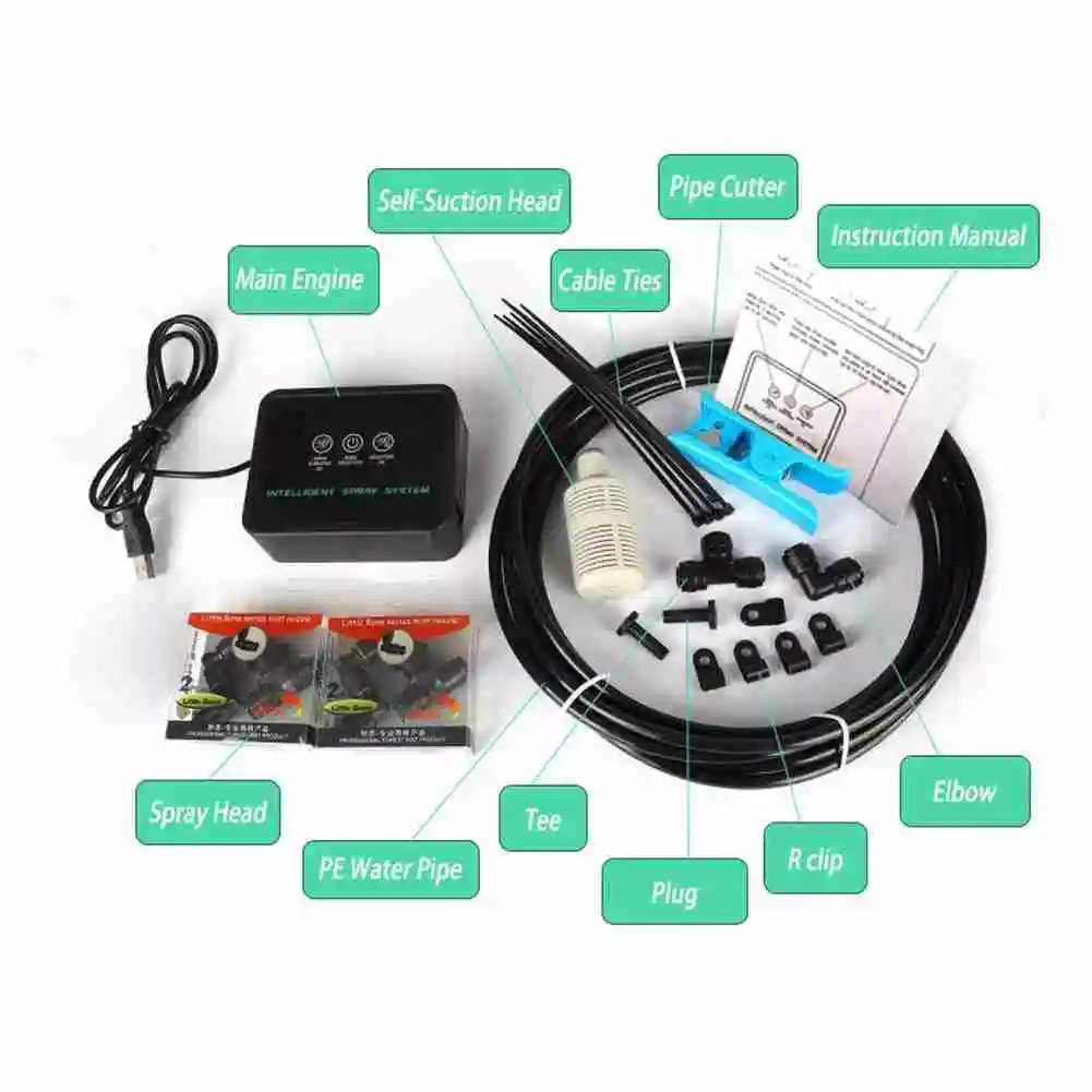 Intelligent Reptile Fogger Terrariums Humidifier Electronic Timer Automatic Mist Rainforest Spray System Kit Sprinkler | Дом и сад