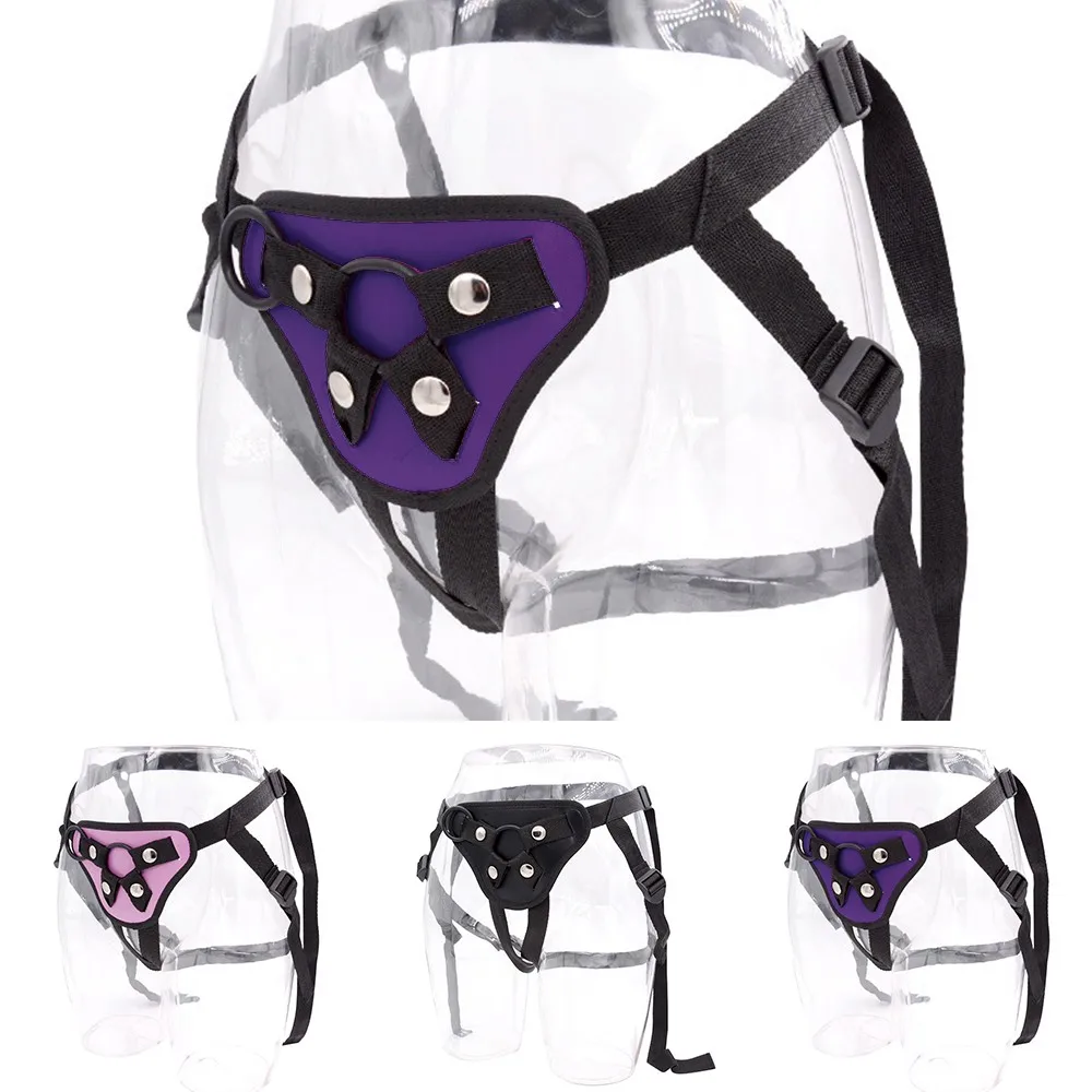 Регулируемый ремень на искусственном пенисе реалистичные с кольцами ремни