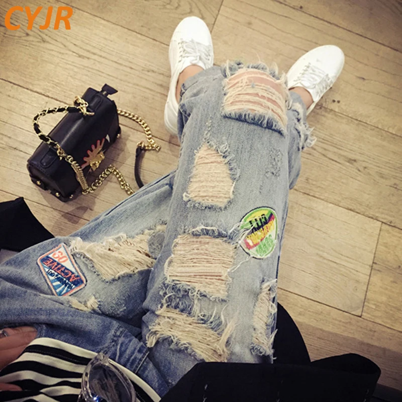 

Ripped Jeans Recommended Women's Jeans Women Pants Overalls Vintage Female Torn Trousers Plus Size Pencil Pants