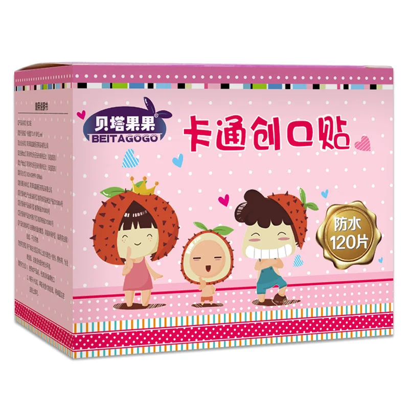 Пластыри водостойкие с мультяшным рисунком 120 шт.|Уход за кожей| |