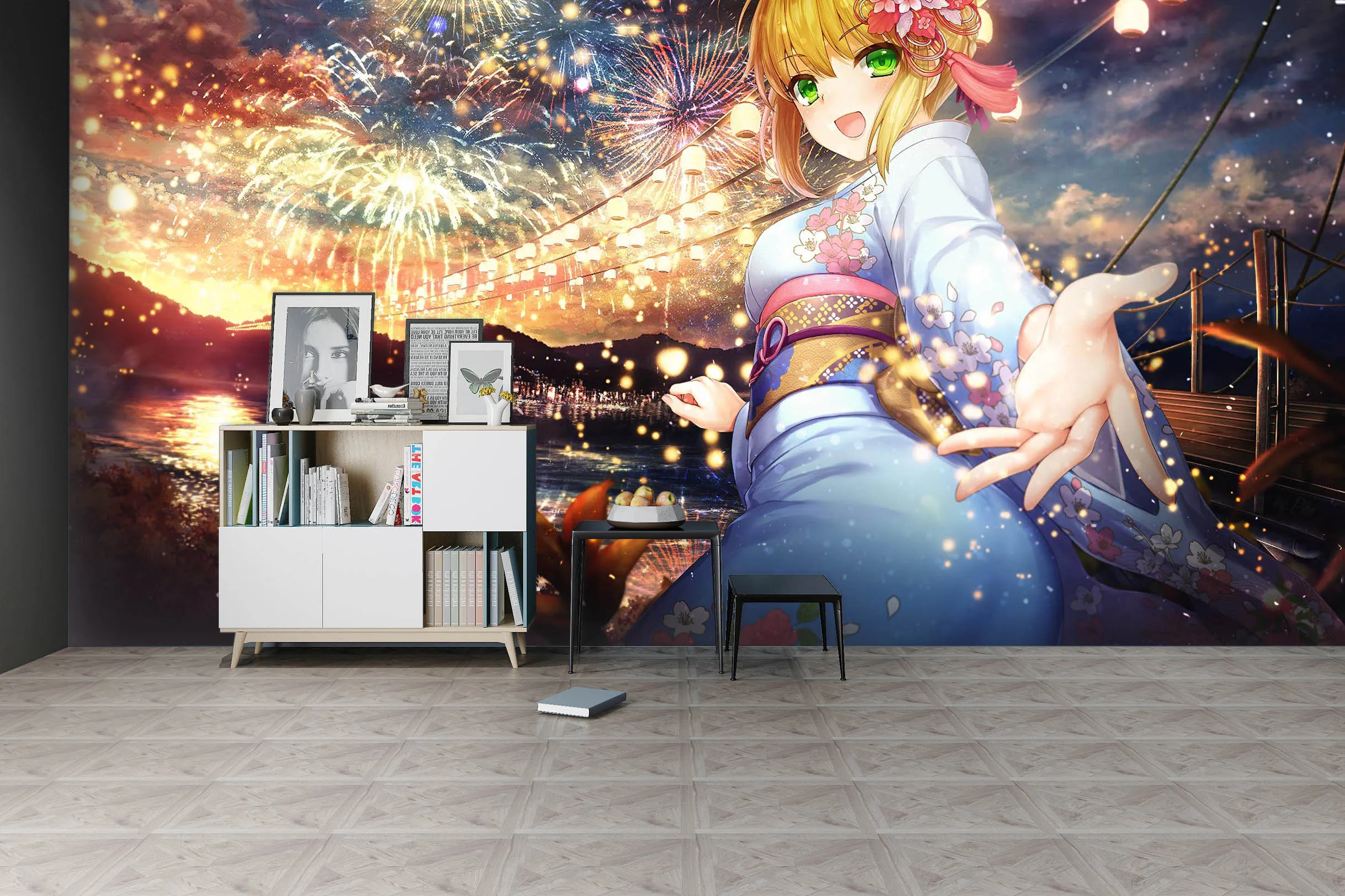 [Самоклеющиеся] 3D Fate Stay Night 879 Япония Аниме настенная бумага печать настенные