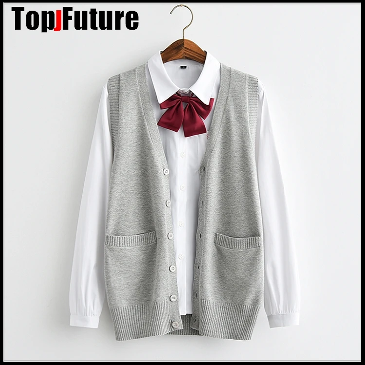 Школьная форма JK свитер жилет безрукавка для девочек и мальчиков детский вязаный