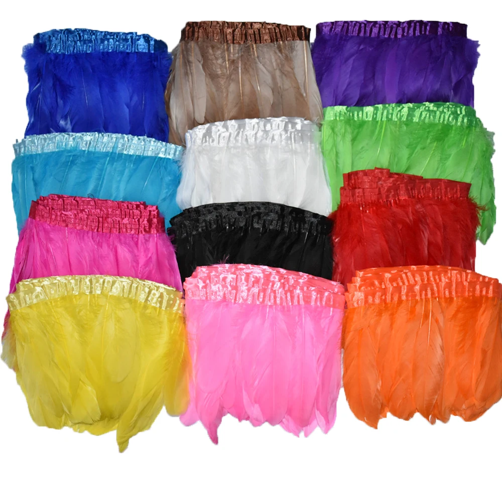 2018 Окрашенные Перья одинарные длинные 2 м/лот 20 см полоски с перьями #10 видов