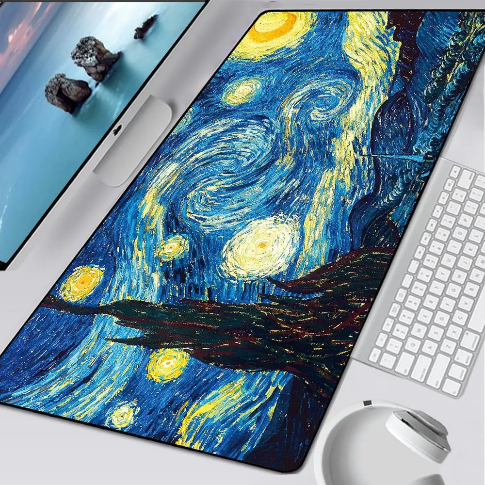 

XXL Van Gogh Mouse Pad 80x30cm Notbook Computer Mousepad Large Arting Game Keyboard Mice Mat Gaming Gamer to Keyboard Laptop Mat