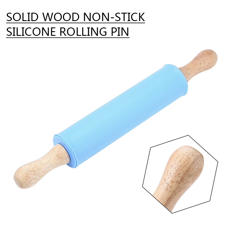 Скалка с антипригарным покрытием деревянная ручка для выпечки пиццы палочек 1 шт.