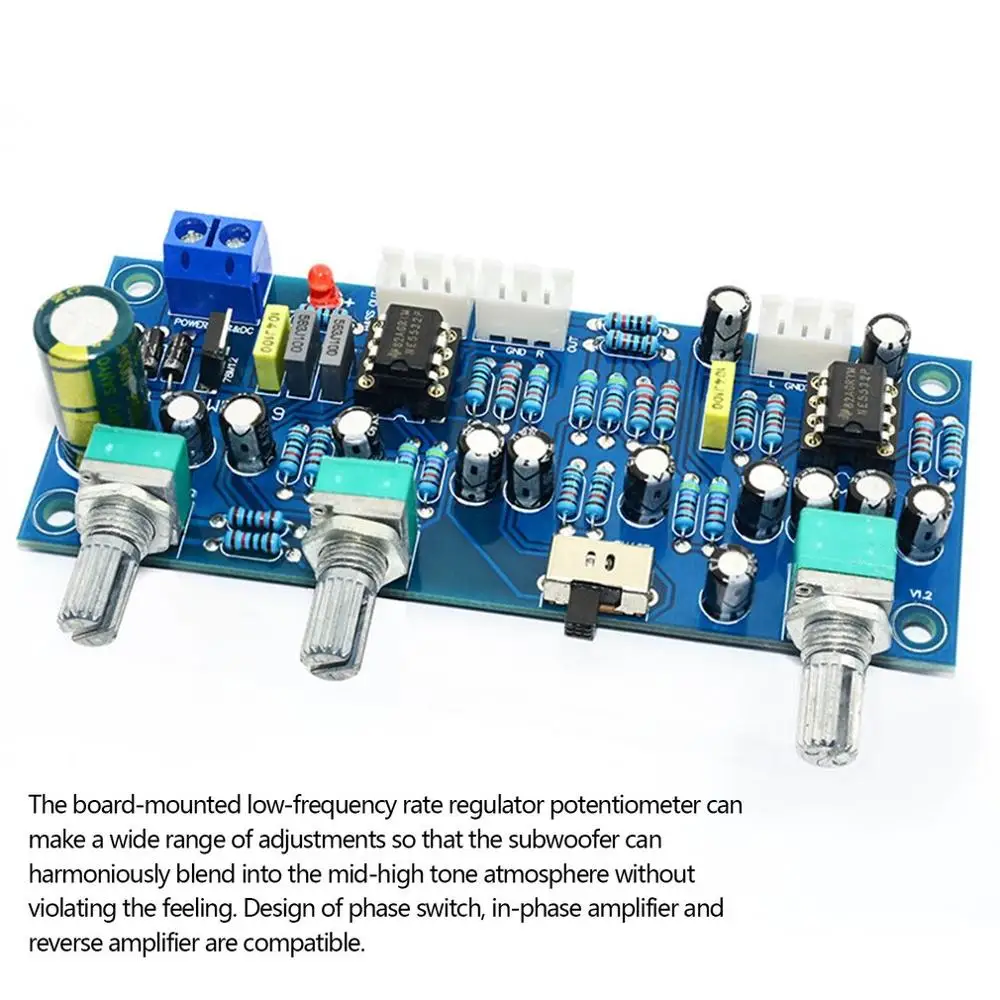 2 1 канальный сабвуфер предусилитель доска фильтр низких частот Плата усилителя