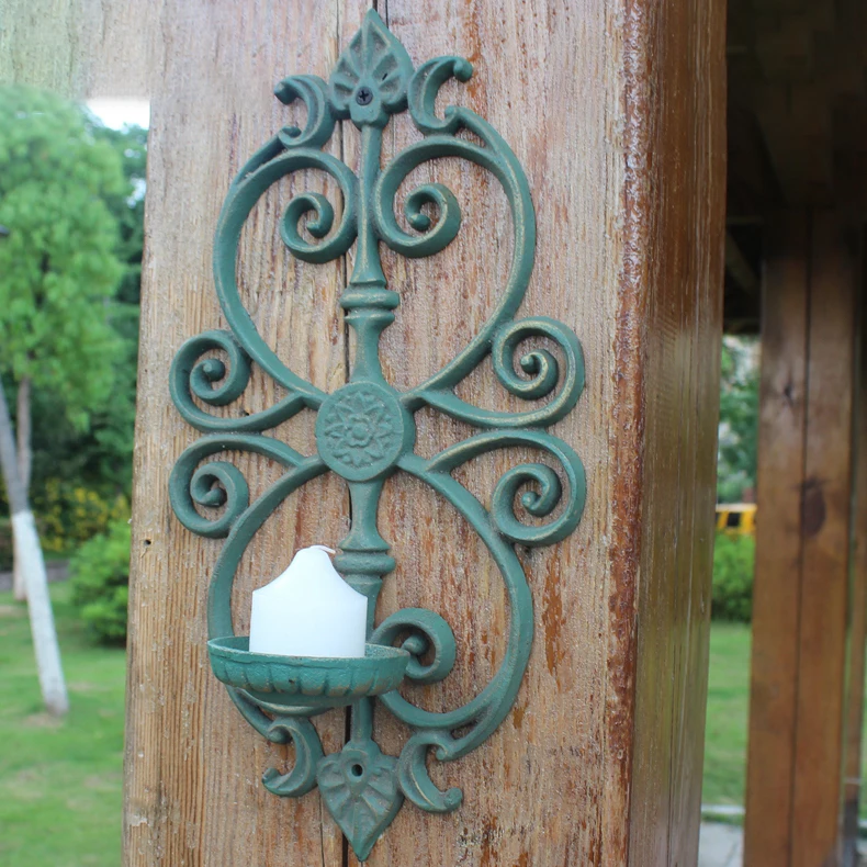 

cast iron arch hollow wall hanging candlestick candle holders retro decorations courtyard home pendants Garden decoration