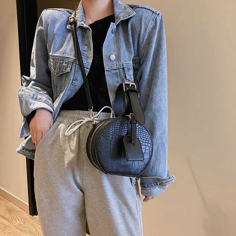 Мини-круглые сумки через плечо из искусственной кожи для женщин женская сумка