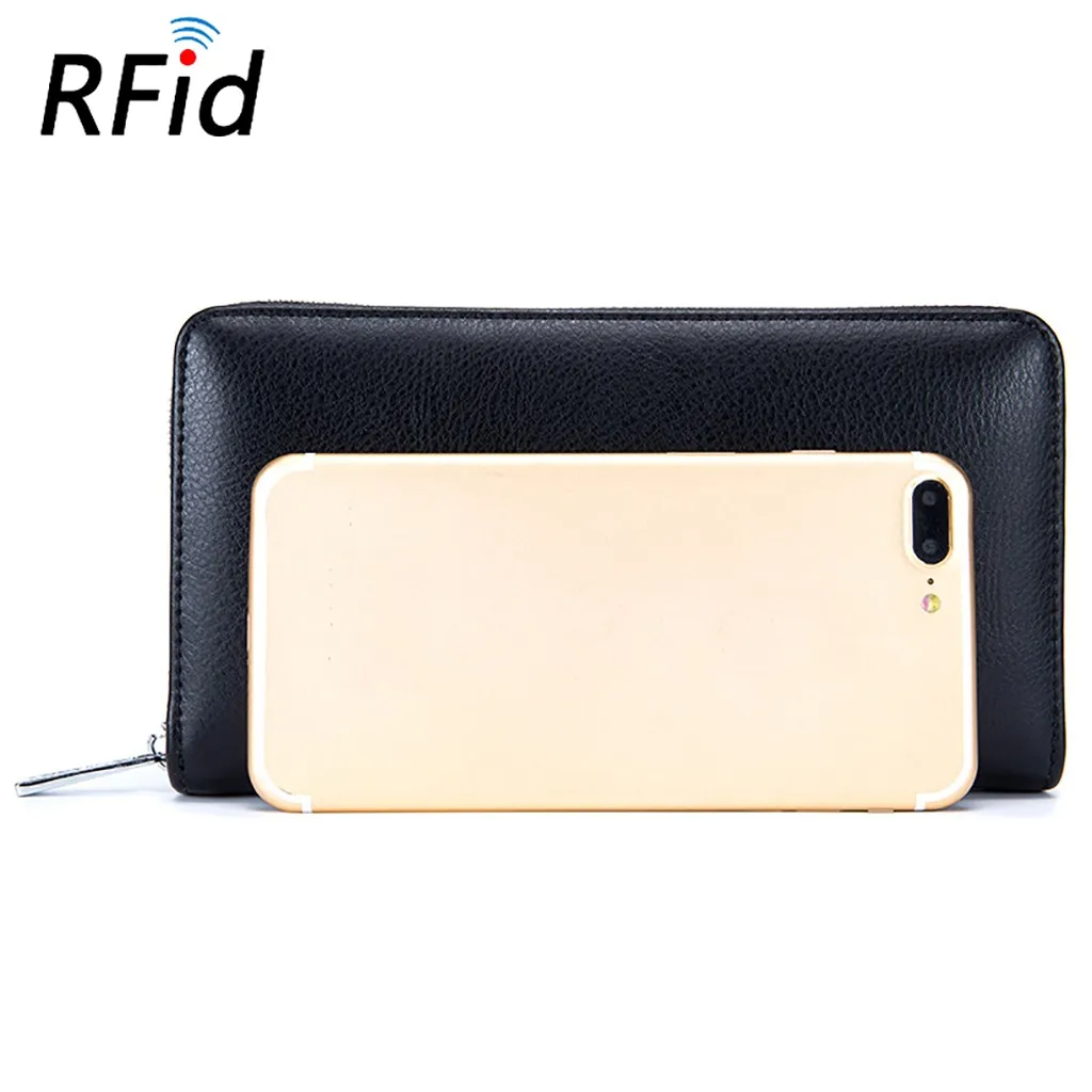 Кожаный RFID блокирующий держатель для кредитных карт мужской Противоугонный дорожный паспорт Длинный кошелек женский деловой ID держатель 36 бумажник для карт