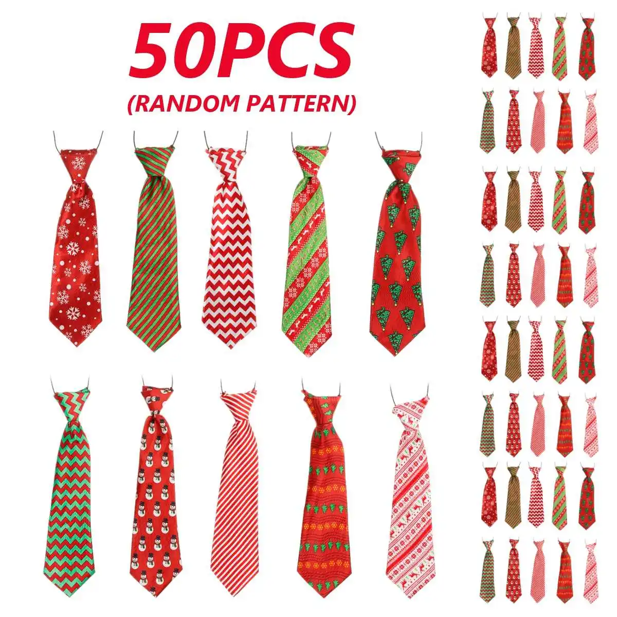 

50PCS Christmas Pet Dog Large Neck Ties Adjustable Neckties Dog Bowtie Pet Supplies Pet Collar Decoration Large Ties for Dog