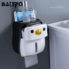 Портативный держатель для туалетной бумаги BAISPO, коробка для салфеток с пингвином, настенная рулонная бумажная полка, комплект аксессуаров для ванной комнаты, водонепроницаемое хранение