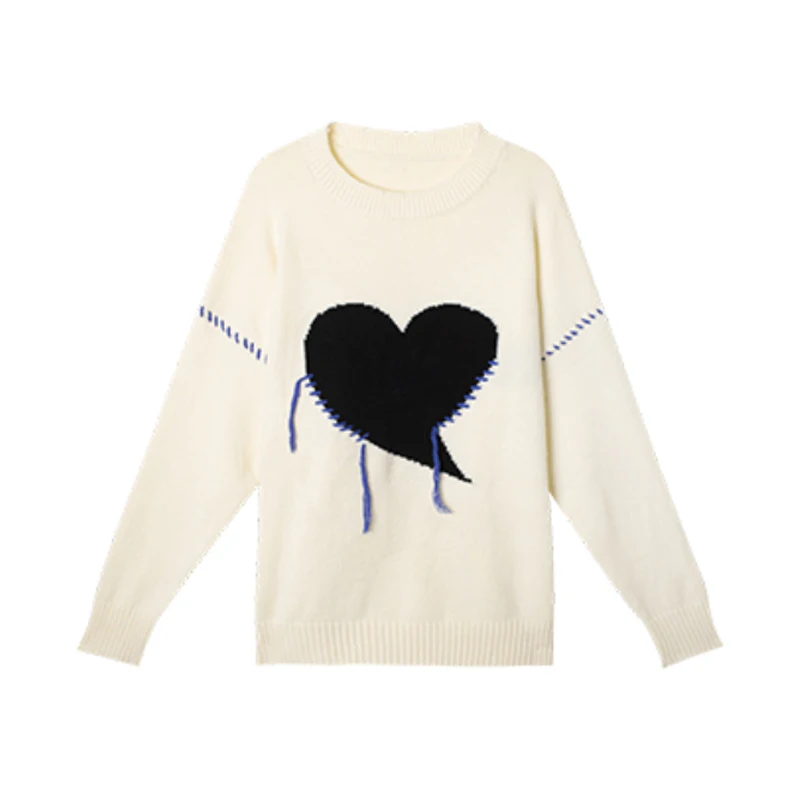 Женский Повседневный мешковатый пуловер вязаный джемпер большого размера с