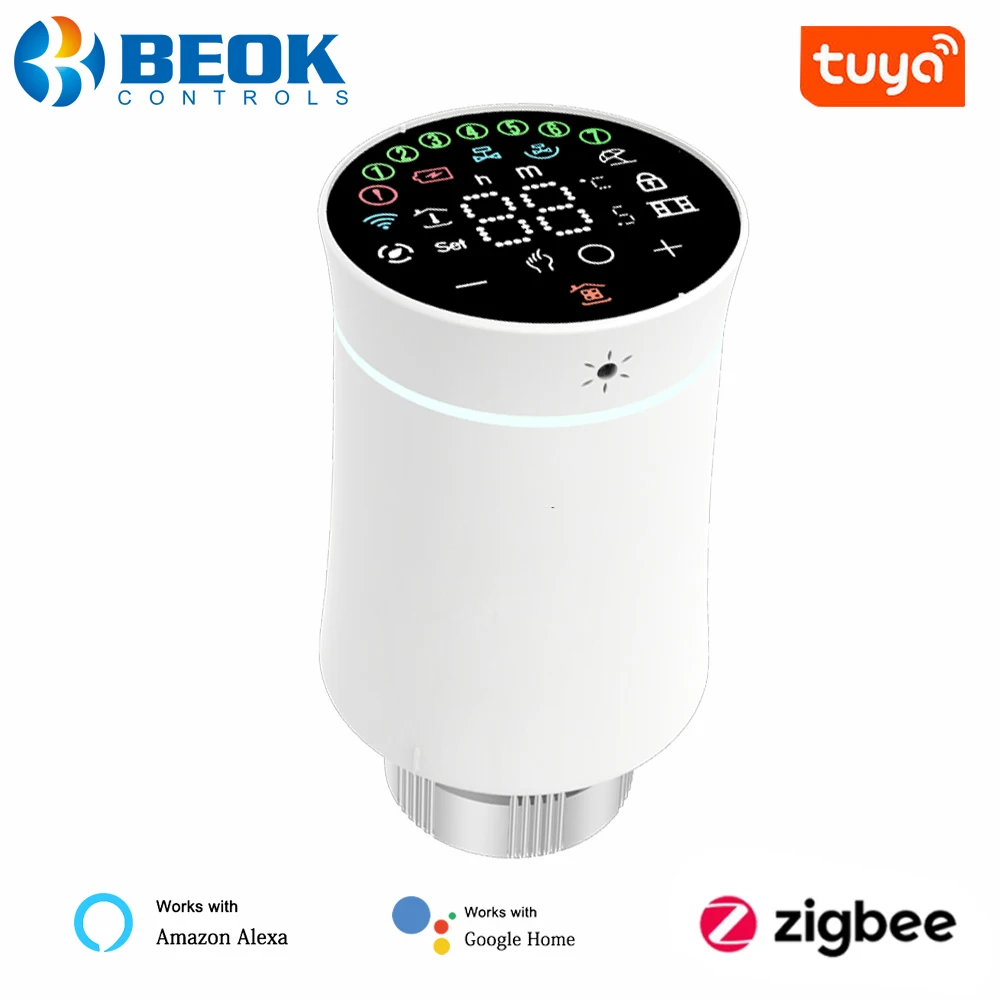 Термостатический клапан радиатора Beok Zigbee Tuya привод TRV умный термостат