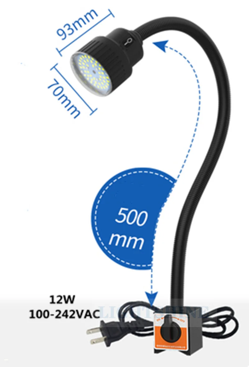 

Светодиодная рабочая лампа для станков, высокоинтенсивное магнитное оборудование, освещение, токарный станок, настольная лампа 5w8w10w12w