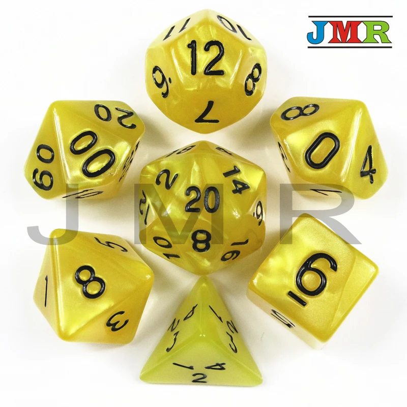 Совершенно новый 7PCS-die перламутровые кости набор D4 d6 d8 d10 d % d12 d20 игровые