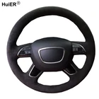 Ручное шитье, чехол рулевого колеса автомобиля замша, Funda Volante для Audi A3 8V Sportback A4 B8 Avant A6 C7 A8 D4 Q3 8U Q5 8R Q7 4L