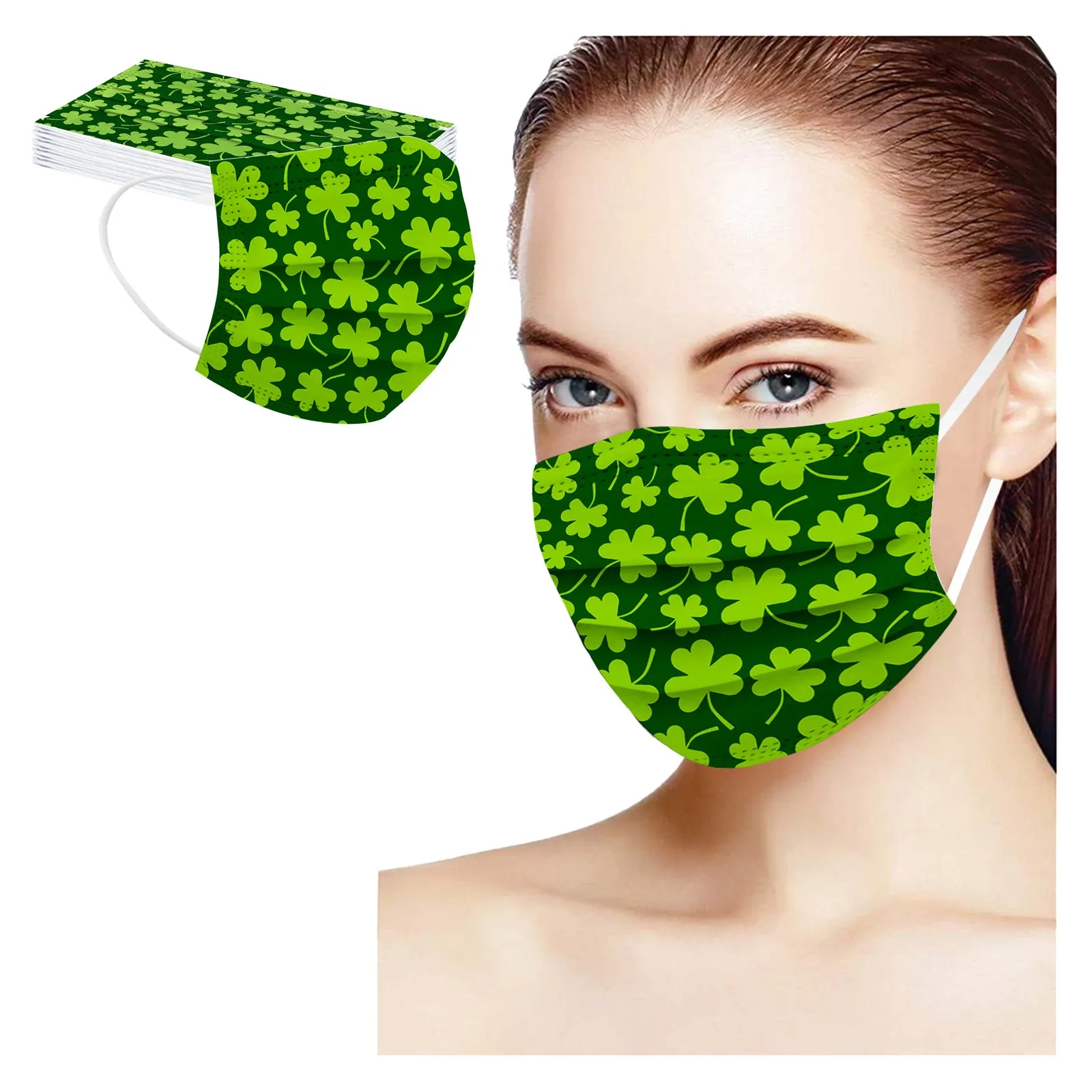 

Fashion Anime Mask for face Adult St. Patrick's Day Three Layer Protective Breathable Mask Mascarillas Desechables