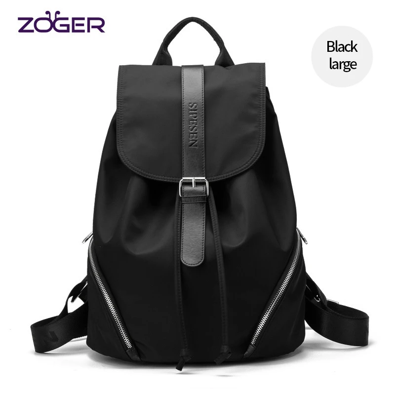 black Zoger Большой Вместительный женский рюкзак новая Корейская Студенческая сумка модный рюкзак для отдыха и путешествий - Цвет: black