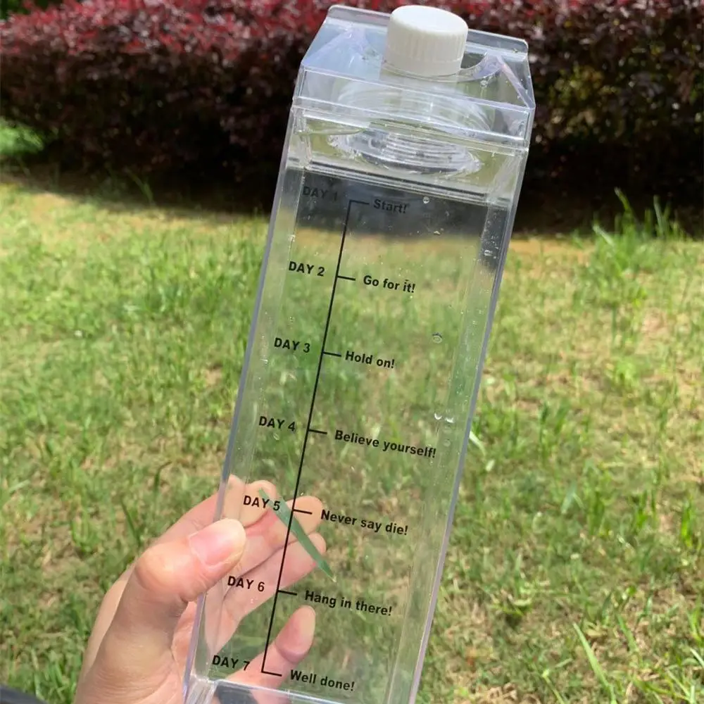 Бутылка для воды со временным маркером без БФА пластиковая бутылка молочной 1000