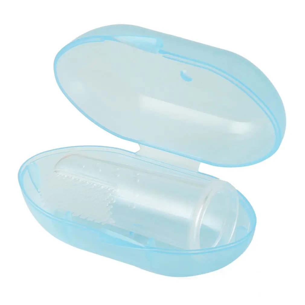 Детская Мягкая Силиконовая зубная щетка на палец резиновый Массажер для зубов в