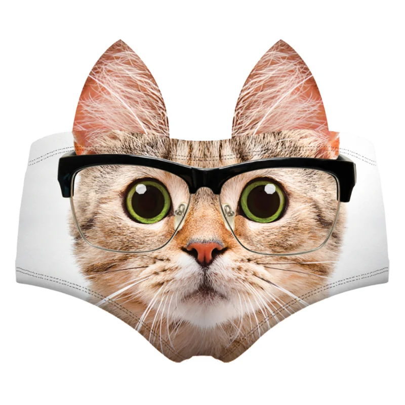 Трусы с принтом в виде животных для девочек нижнее белье из молочного шелка