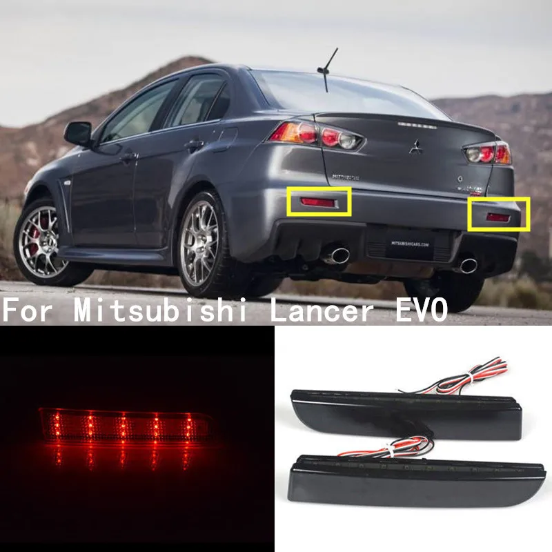 Светодиодный отражатель бампера дымчатый объектив задний тормозной светильник для Mitsubishi Lancer EVO 2008- Evolution X CZ4A Outlander Sport RVR ASX
