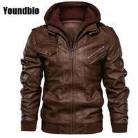 men masculine jacket leather coat solid color hooded men fashion clothes 2021 warm motorcycle vintage leather coat men
