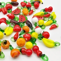 50pcs mixed vegetable fruit lampwork murano glass pendant bead earrings jewelry manual accessories