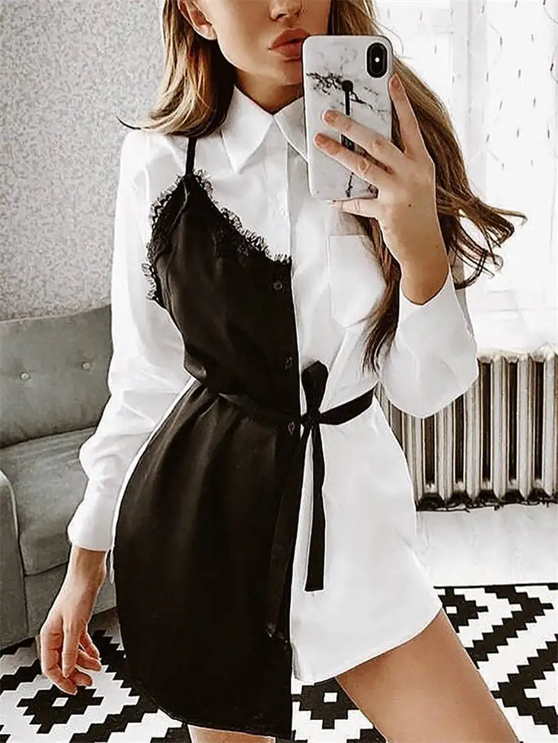 2019 осень Для женщин элегантное короткое платье Асимметричный мини вечерние