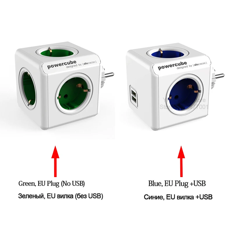 Allocacoc powercube умная розетка с usb удлинитель тройник в розетку пробка электрический силовая полоса ЕС переходник для розетки адаптер питания силовой куб электрический 2 USB 4 розетки мульти 3680 Вт домашняя заряд